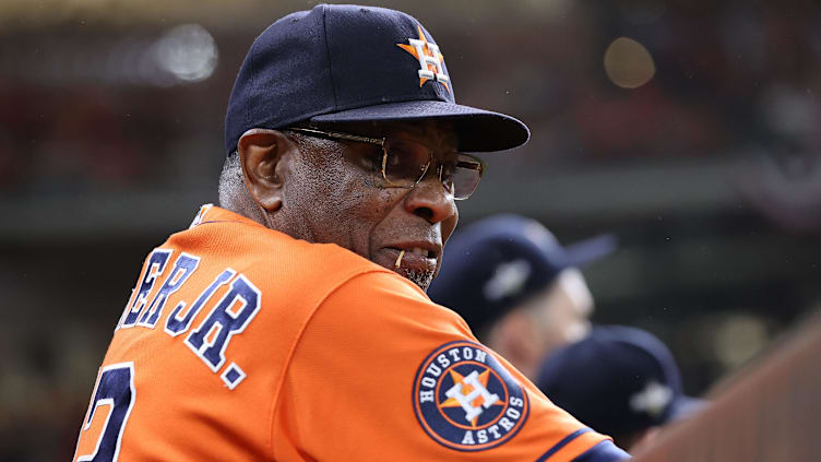 Oct 22, 2023; Houston, Texas, USA; Houston Astros manger Dusty Baker (12) in the first inning during