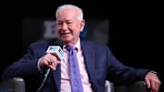 Oct 2, 2024; Rosemont, IL, USA; Northwestern head coach Joe Mckeown speaks during the 2024 Big Ten Women's Basketball media day at Donald E. Stephens Convention Center. Mandatory Credit: Melissa Tamez-Imagn Images