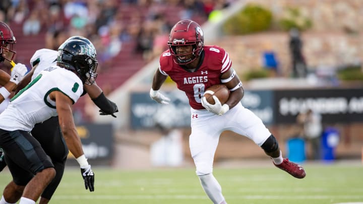 NMSU defensive back Andre Seldon runs the ball during the NMSU football game against Hawai'i on Saturday, Sept. 24, 2022, at the Aggie Memorial Stadium.

Nmsu V Hawaii