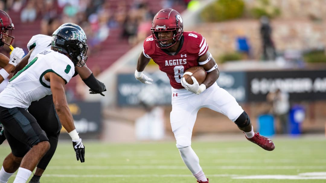 NMSU defensive back Andre Seldon runs the ball during the NMSU football game against Hawai'i on Saturday, Sept. 24, 2022, at the Aggie Memorial Stadium.

Nmsu V Hawaii