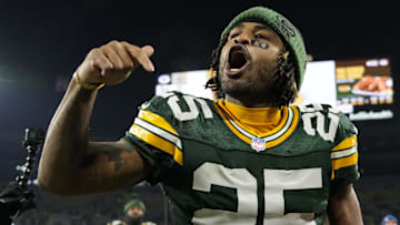 Green Bay Packers cornerback Keisean Nixon (25) following the game against the New Orleans Saints at Lambeau Field.