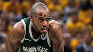 Milwaukee Bucks forward Khris Middleton (22) during game three of the first round for the 2024 NBA playoffs against the Indiana Pacers at Gainbridge Fieldhouse. 