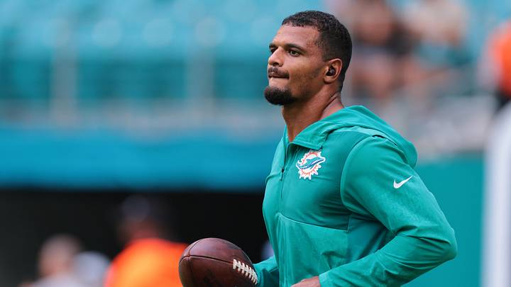 Aug 23, 2025; Miami Gardens, Florida, USA; Miami Dolphins safety Minkah Fitzpatrick (29) looks on before the game against the Jacksonville Jaguars at Hard Rock Stadium. Mandatory Credit: Sam Navarro-Imagn Images