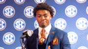 Auburn Tigers defensive end Keldric Faulk is the only true sophomore to speak for the Tigers at SEC Media Days.