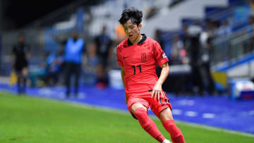 South Korea v Qatar - AFC U-17 Asian Cup Group B - Yang Min-Hyeok on the ball at the U-17 Asian Cup