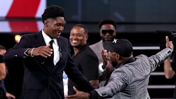 Derik Queen at the 2025 NBA Draft - Round One