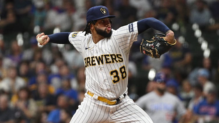 Sep 30, 2023; Milwaukee, Wisconsin, USA; Milwaukee Brewers relief pitcher Devin Williams (38)