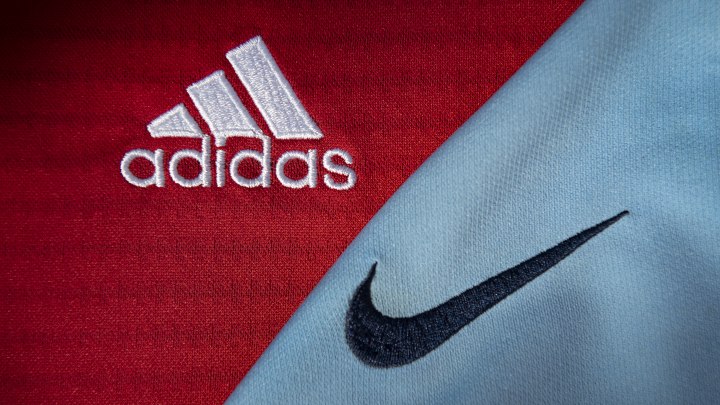 Adidas and Nike Logos on Football Shirts