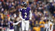 Dec 7, 2025; Baltimore, Maryland, USA; Baltimore Ravens cornerback Nate Wiggins (2) reacts after a play against the Pittsburgh Steelers during the second half at M&T Bank Stadium. Mandatory Credit: Peter Casey-Imagn Images
