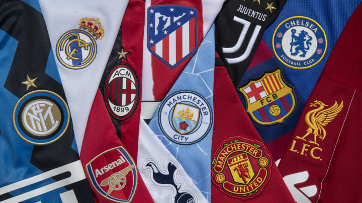 The Club Badges of the 12 European Super League teams