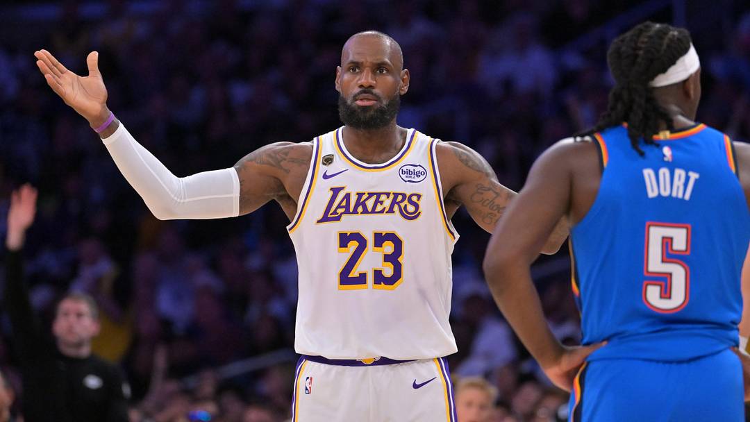 May 9, 2026; Los Angeles, California, USA; Los Angeles Lakers forward LeBron James (23) looks for a foul call during the first quarter of game three of the second round of the 2026 NBA Playoffs against the Oklahoma City Thunder at Crypto.com Arena. Mandatory Credit: Jayne Kamin-Oncea-Imagn Images May 9, 2026; Los Angeles, California, USA; Los Angeles Lakers forward LeBron James (23) looks for a foul call during the first quarter of game three of the second round of the 2026 NBA Playoffs against the Oklahoma City Thunder at Crypto.com Arena. Mandatory Credit: Jayne Kamin-Oncea-Imagn Images