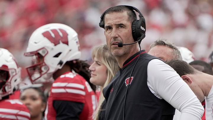 Wisconsin head coach Luke Fickell is shown during the third quarter of their game against Maryland Saturday, September 20, 2025 at Camp Randall Stadium in Madison, Wisconsin.