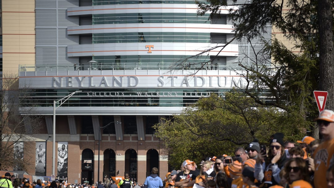 Tennessee fans cheer on players during the Vol Walk at Neyland Stadium in Knoxville, Saturday, Nov. 25, 2023.