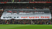 The Stretford End marking the anniversary of the Munich air disaster