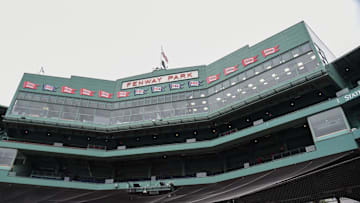 Sep 24, 2023; Boston, Massachusetts, USA;  General view of the Fenway Park press box prior to a game