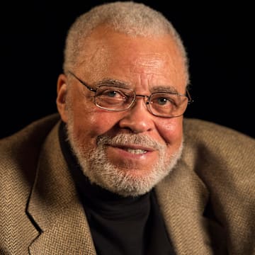 James Earl Jones talks about his movie \"Field of Dreams,\" in New York on March 26, 2014.