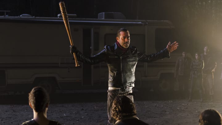 Lauren Cohan as Maggie Greene; Andrew Lincoln as Rick Grimes; Sonequa Martin-Green as Sasha; Jeffrey Dean Morgan as Negan - The Walking Dead _ Season 6, Episode 16 - Photo Credit: Gene Page/AMC