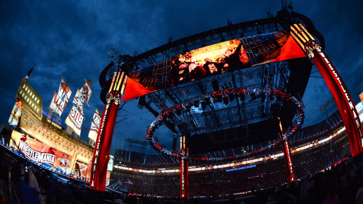 Apr 10, 2021; Tampa, Florida, USA; A general view during WrestleMania 37 at Raymond James Stadium.