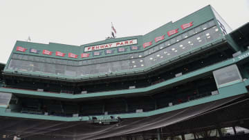 Sep 24, 2023; Boston, Massachusetts, USA;  General view of the Fenway Park press box prior to a game