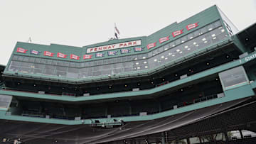 Sep 24, 2023; Boston, Massachusetts, USA;  General view of the Fenway Park press box prior to a game