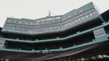 Sep 24, 2023; Boston, Massachusetts, USA;  General view of the Fenway Park press box prior to a game