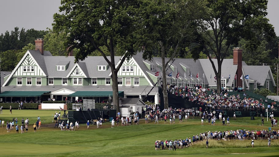 The Oakmont clubhouse. | John David Mercer-Imagn Images