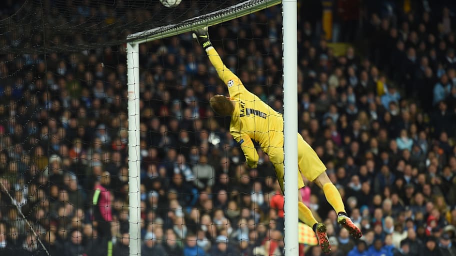 Joe Hart making a save.