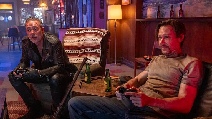 Jeffrey Dean Morgan as Negan and Jimmi Simpson as Dillard in The Walking Dead: Dead City season 3