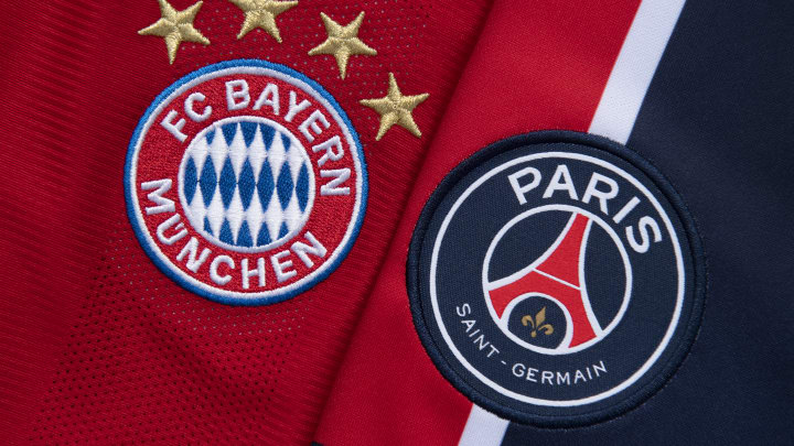 The FC Bayern Munich and Paris Saint-Germain Club Badges The FC Bayern Munich and Paris Saint-Germain Club Badges