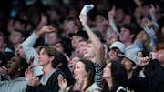 Vanderbilt Commodores fans cheer on their team against the Kentucky Wildcats during their game at Memorial Gym in Nashville, Tenn., Saturday, Jan. 25, 2025.