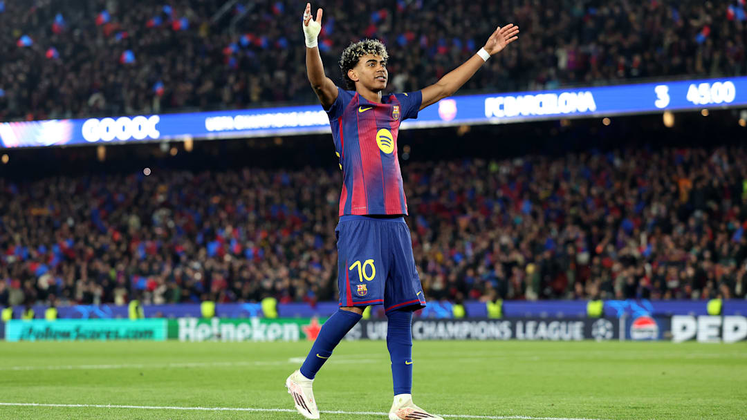 Lamine Yamal a inscrit un but au match retour face à Newcastle.