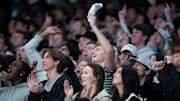 Vanderbilt Commodores fans cheer on their team against the Kentucky Wildcats during their game at Memorial Gym in Nashville, Tenn., Saturday, Jan. 25, 2025.
