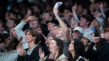 Vanderbilt Commodores fans cheer on their team against the Kentucky Wildcats during their game at Memorial Gym in Nashville, Tenn., Saturday, Jan. 25, 2025.