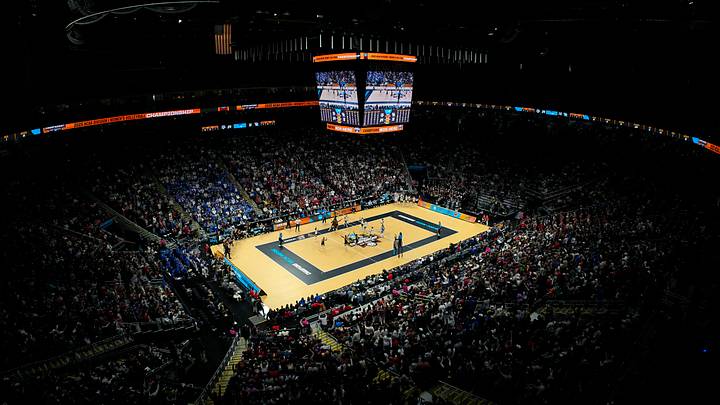 Dec 21, 2025; Kansas City, MO, USA; A general view of the court during the second set of the 2025 NCAA Women’s Volleyball Championship between the Kentucky Wildcats and the Texas A&M Aggies at T-Mobile Center. Mandatory Credit: Jay Biggerstaff-Imagn Images Dec 21, 2025; Kansas City, MO, USA; A general view of the court during the second set of the 2025 NCAA Women’s Volleyball Championship between the Kentucky Wildcats and the Texas A&M Aggies at T-Mobile Center. Mandatory Credit: Jay Biggerstaff-Imagn Images