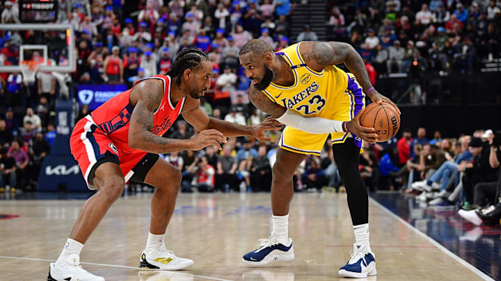 Kawhi Leonard guards LeBron James during the Lakers latest win.