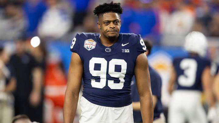 Penn State Nittany Lions punter Gabriel Nwosu (99)