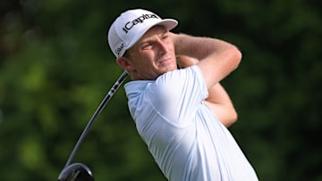 Will Zalatoris tees off during the second round of the 2025 PGA Championship at Quail Hollow