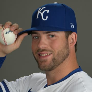 Feb 22, 2024; Surprise, AZ, USA;  Kansas City Royals pitcher Mason Barnett (86) during photo day at spring training in Surprise, AZ. Mandatory Credit: Jayne Kamin-Oncea-USA TODAY Sports