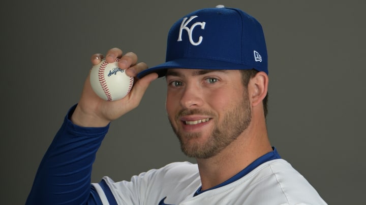 Feb 22, 2024; Surprise, AZ, USA;  Kansas City Royals pitcher Mason Barnett (86) during photo day at spring training in Surprise, AZ. Mandatory Credit: Jayne Kamin-Oncea-USA TODAY Sports