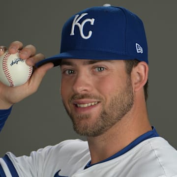 Feb 22, 2024; Surprise, AZ, USA;  Kansas City Royals pitcher Mason Barnett (86) during photo day at spring training in Surprise, AZ. Mandatory Credit: Jayne Kamin-Oncea-Imagn Images