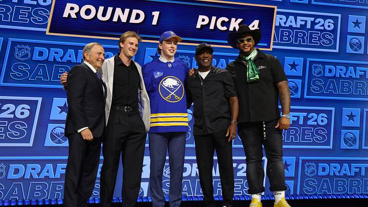 Buffalo Sabres prospect Daxon Rudolph at the 2026 NHL Draft