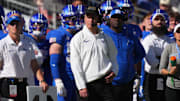 Nov 4, 2023; Denver, Colorado, USA;  Air Force Falcons head coach Troy Calhoun during the second quarter against the Army Black Knights at Empower Field at Mile High. 