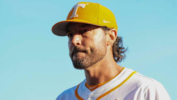Tennessee baseball head coach Tony Vitello during a NCAA baseball game between the Tennessee Volunteers and Florida Gators at Lindsey Nelson Stadium in Knoxville, Tenn., on Friday, March 14, 2025.