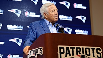 Jan 11, 2024; Foxborough, MA, USA; New England Patriots owner Robert Kraft holds a press conference