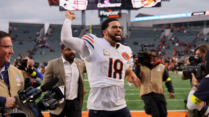 Chicago Bears quarterback Caleb Williams led a historic performance by his offense against the Cincinnati Bengals in Week 9.
