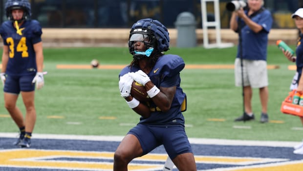 West Virginia University receiver Ric'Darious Farmer.