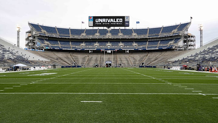 A general view of Penn State's Beaver Stadium prior to a Big Ten football game. A general view of Penn State's Beaver Stadium prior to a Big Ten football game.