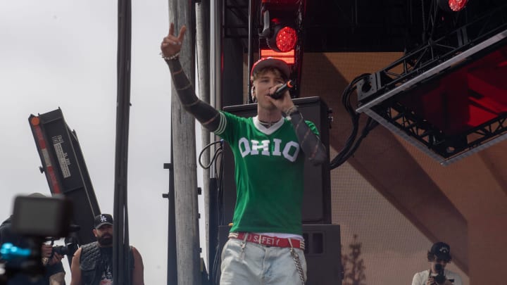 Rapper and singer-songwriter Machine Gun Kelly gave a surprise X Games performance Saturday, June 29, 2024.