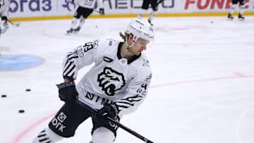 Traktor Hockey Club player, Maxim Shabanov (49) seen in...