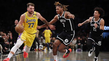Luka Doncic scored 22 against the Nets, but it took him 26 shots to do it